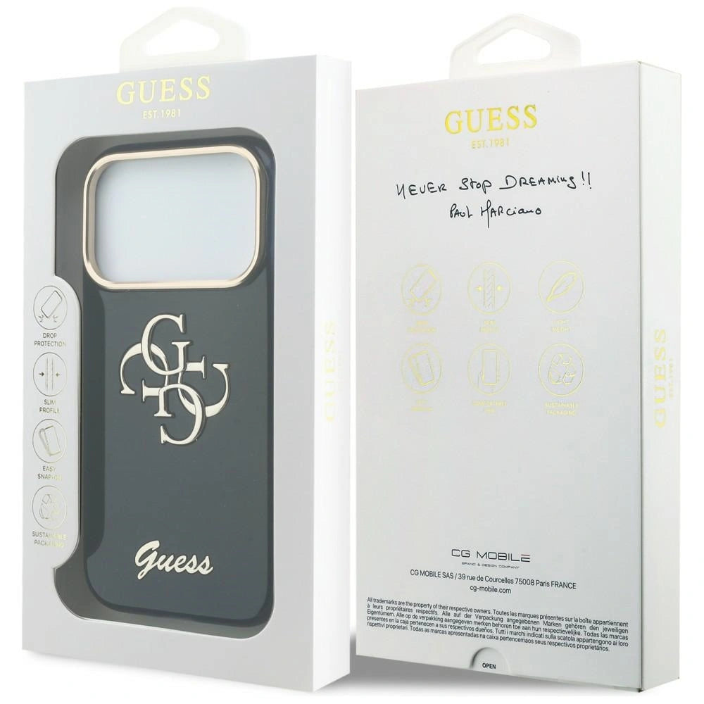 Etui Guess IML 4G Script Metal na iPhone 17 Pro Max - niebieskie – zdjęcie 8