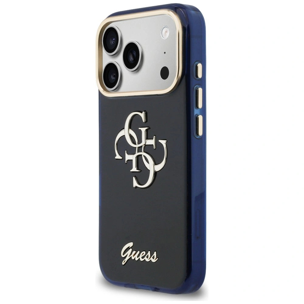 Etui Guess IML 4G Script Metal na iPhone 17 Pro - niebieskie – zdjęcie 2