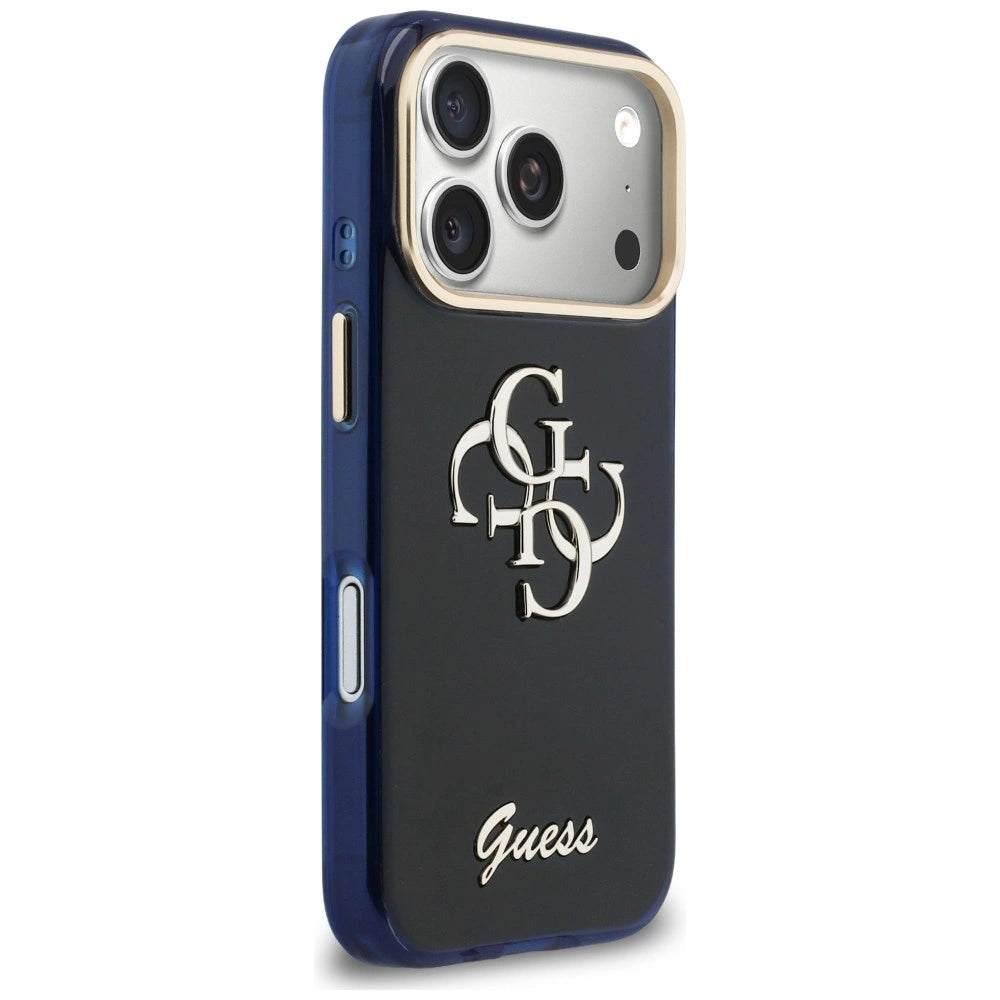 Etui Guess IML 4G Script Metal na iPhone 17 Pro - niebieskie – zdjęcie 4