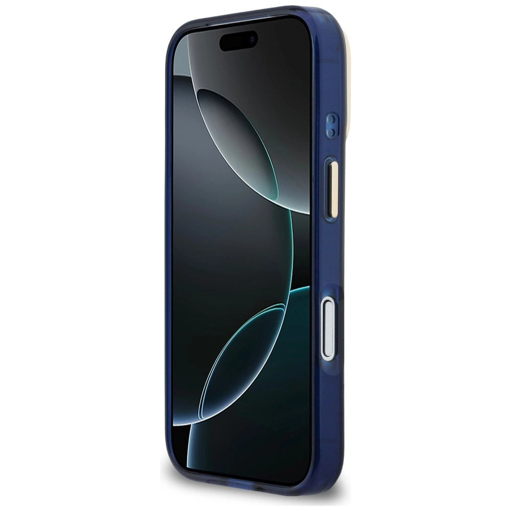 Etui Guess IML 4G Script Metal na iPhone 17 Pro - niebieskie – zdjęcie 5