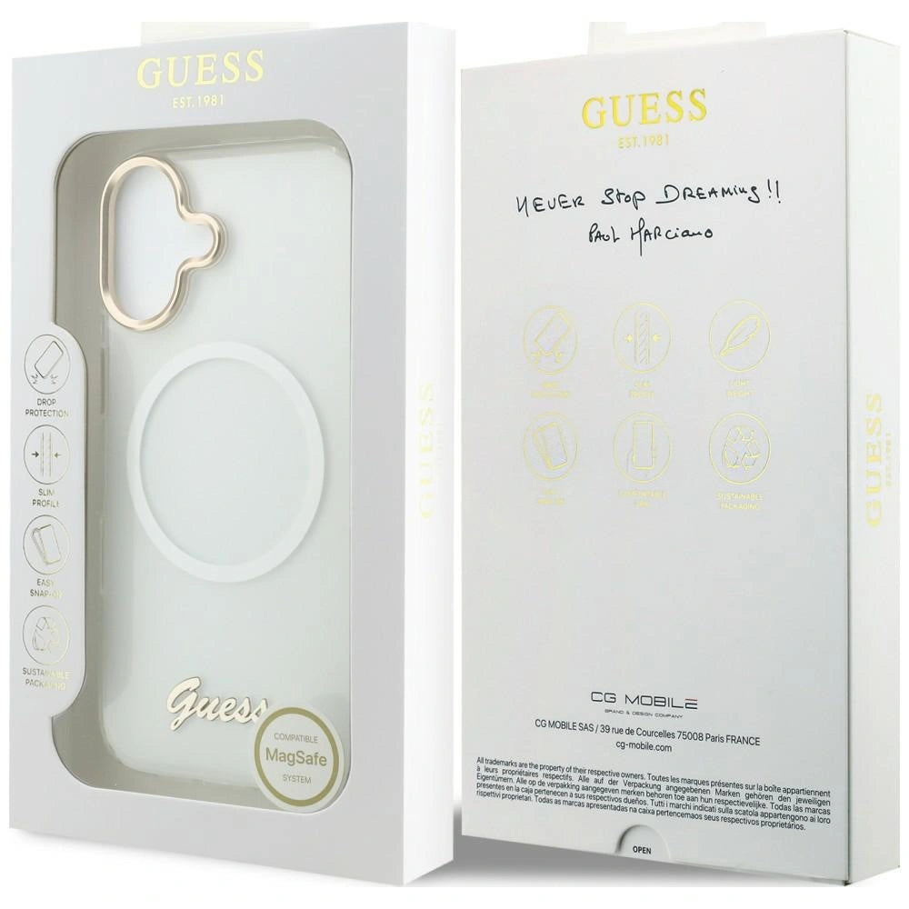 Etui Guess IML Gradient Script Metal MagSafe na iPhone 17 - białe – zdjęcie 8
