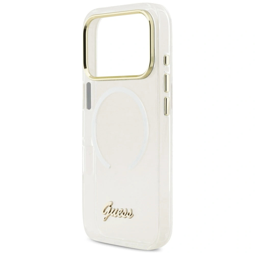 Etui Guess IML Gradient Script Metal MagSafe na iPhone 17 Pro - białe – zdjęcie 6