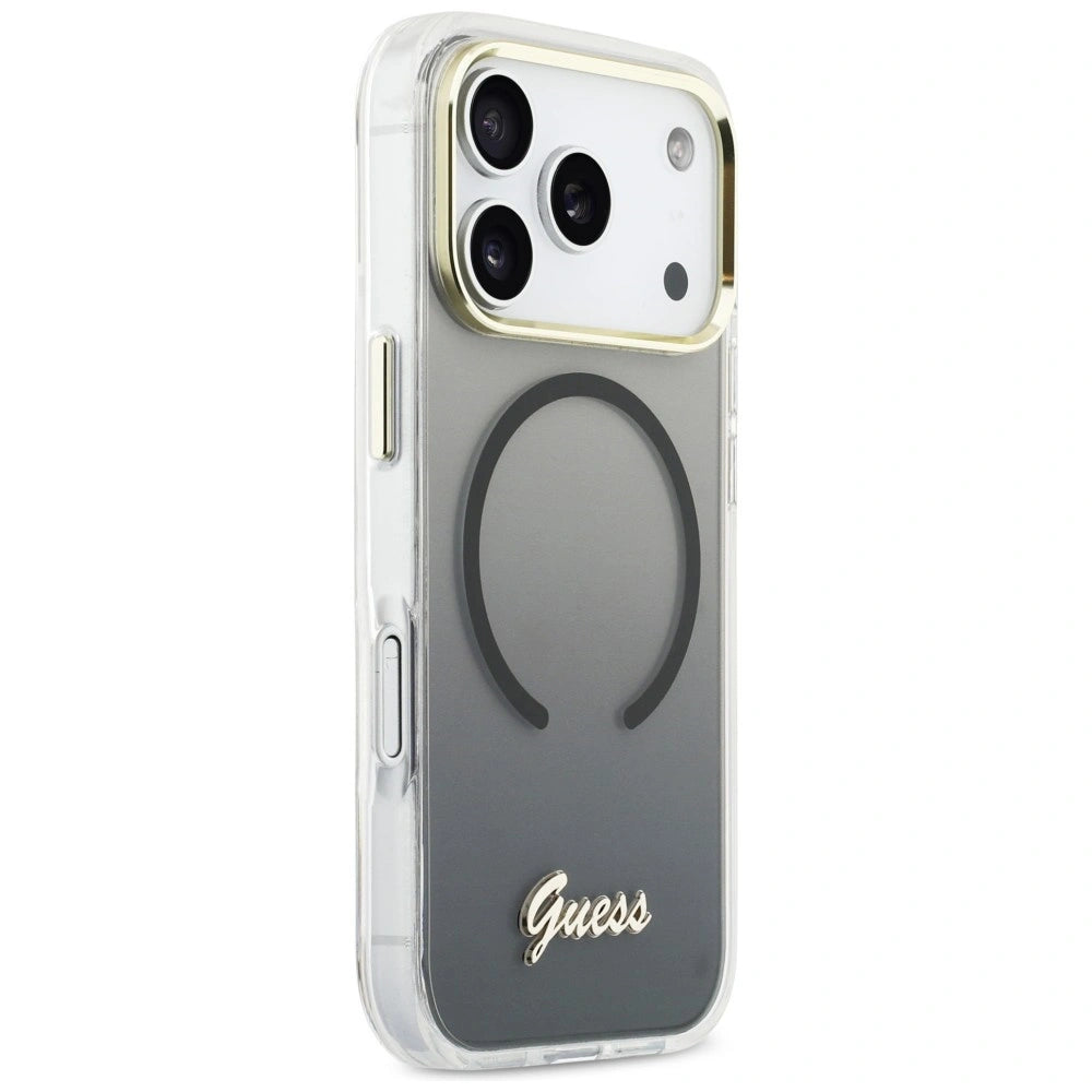 Etui Guess IML Gradient Script Metal MagSafe na iPhone 17 Pro Max - czarne – zdjęcie 4