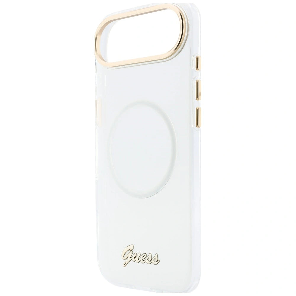 Etui Guess IML Gradient Script Metal MagSafe na iPhone Air - białe – zdjęcie 6