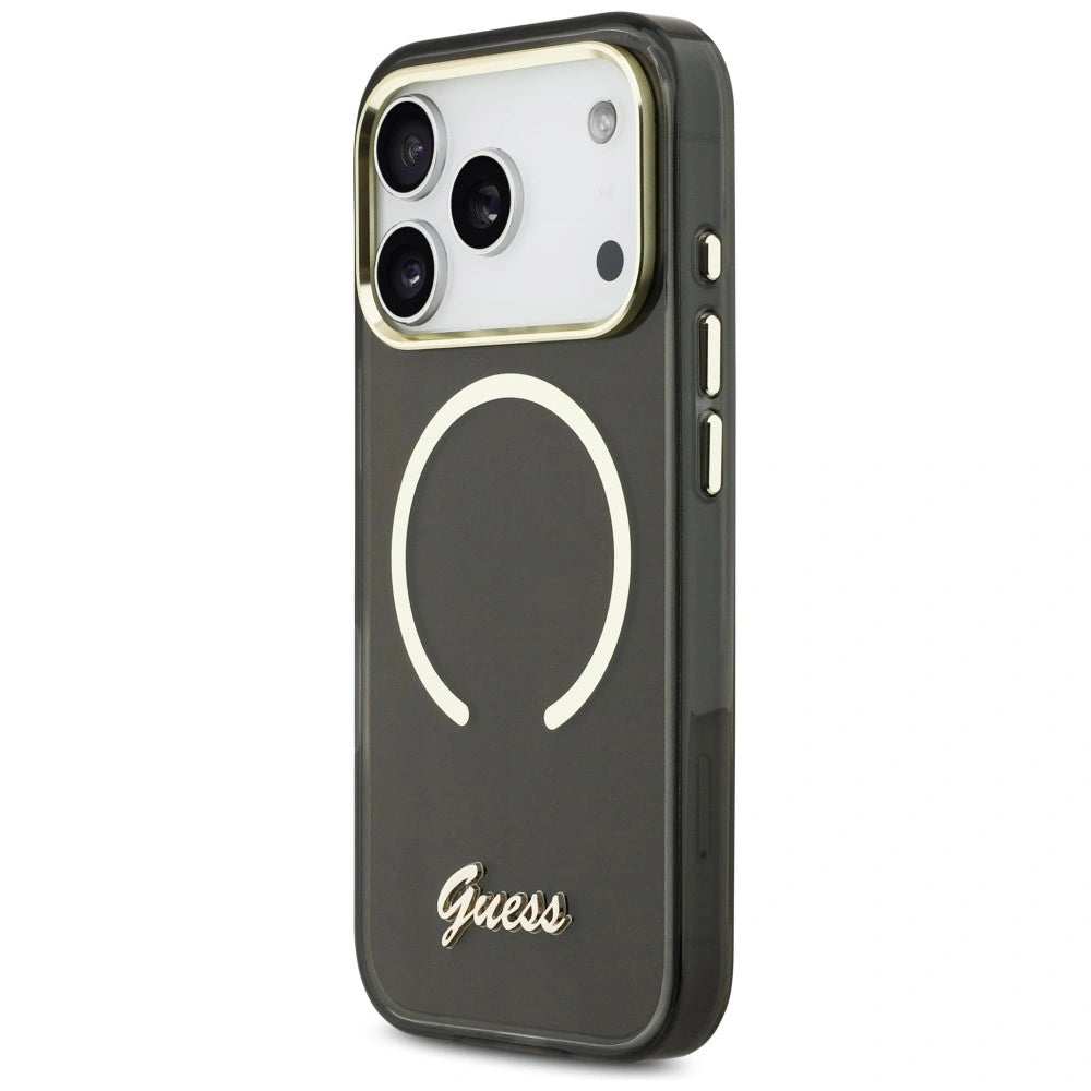 Etui Guess IML Script Metal MagSafe na iPhone 17 Pro Max - czarne – zdjęcie 2