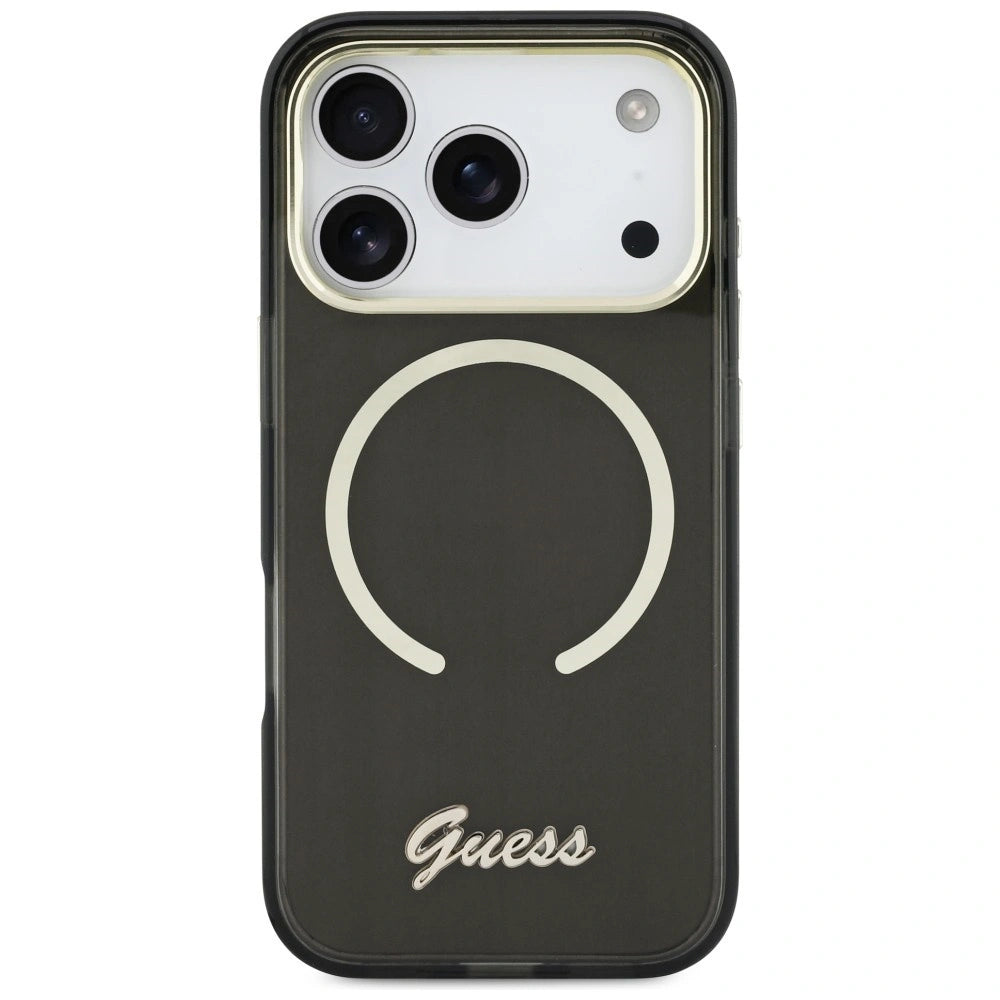 Etui Guess IML Script Metal MagSafe na iPhone 17 Pro Max - czarne – zdjęcie 3