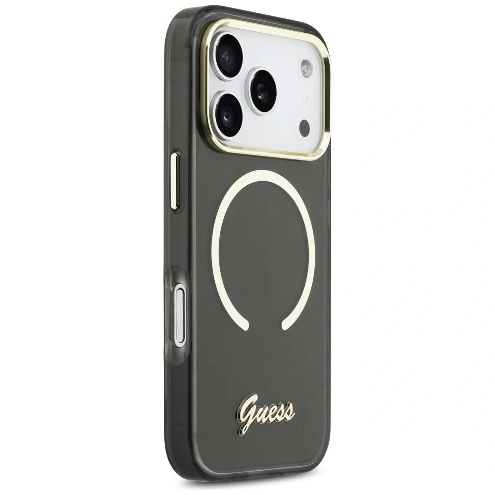 Etui Guess IML Script Metal MagSafe na iPhone 17 Pro Max - czarne – zdjęcie 4
