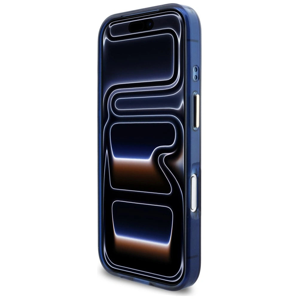 Etui Guess IML Script Metal MagSafe na iPhone 17 Pro - niebieskie – zdjęcie 5