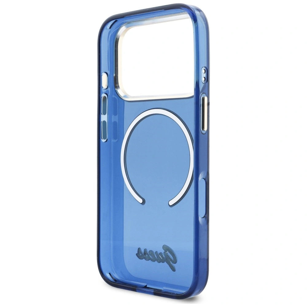 Etui Guess IML Script Metal MagSafe na iPhone 17 Pro - niebieskie – zdjęcie 7