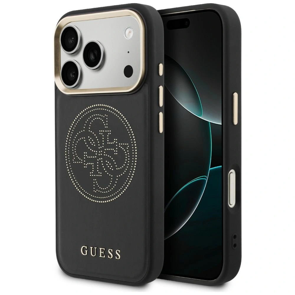 Etui Guess Perforated 4G MagSafe na iPhone 17 Pro - czarne