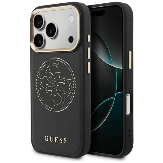 Etui Guess Perforated 4G MagSafe na iPhone 17 Pro - czarne