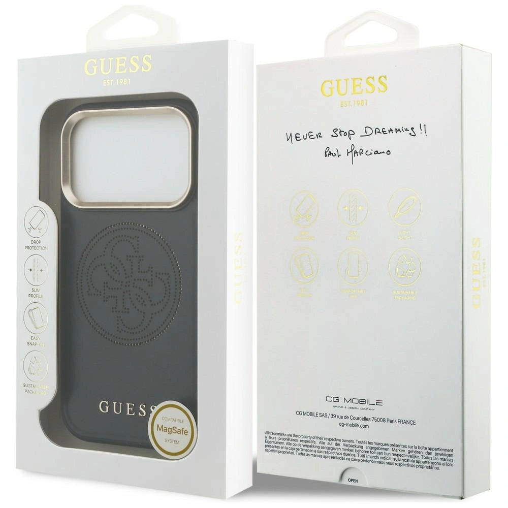 Etui Guess Perforated 4G MagSafe na iPhone 17 Pro Max - czarne – zdjęcie 8