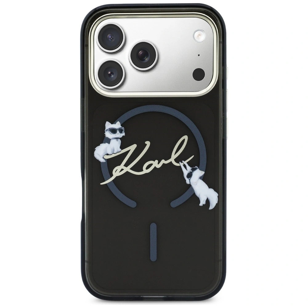 Etui Karl Lagerfeld IML Choupettes Karl Script na iPhone 17 Pro - czarne – zdjęcie 3