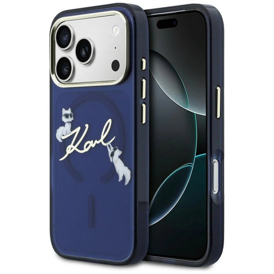 Etui Karl Lagerfeld IML Choupettes Karl na iPhone 17 Pro Max - niebieskie
