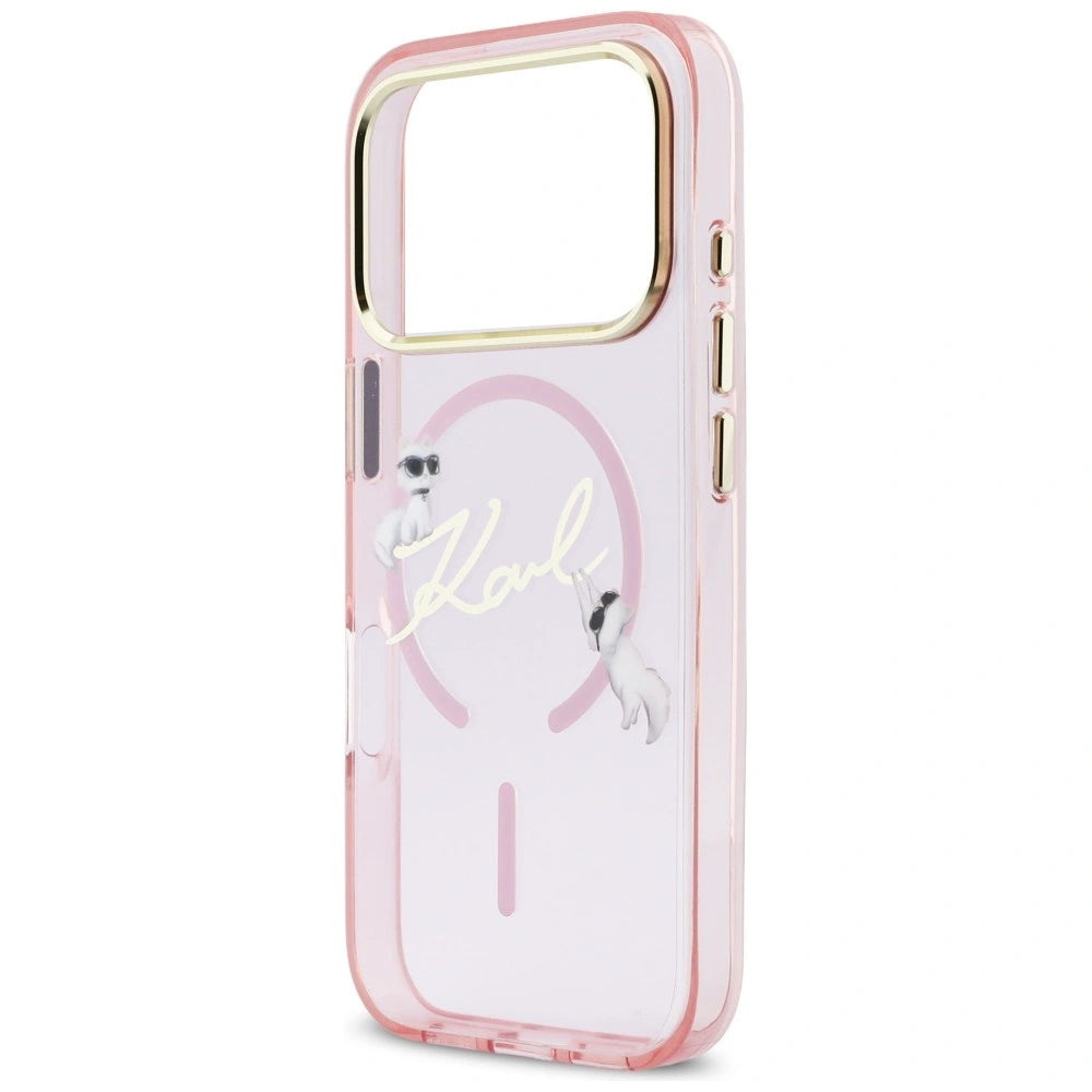 Etui Karl Lagerfeld IML Choupettes Karl Script na iPhone 17 Pro - różowe – zdjęcie 6
