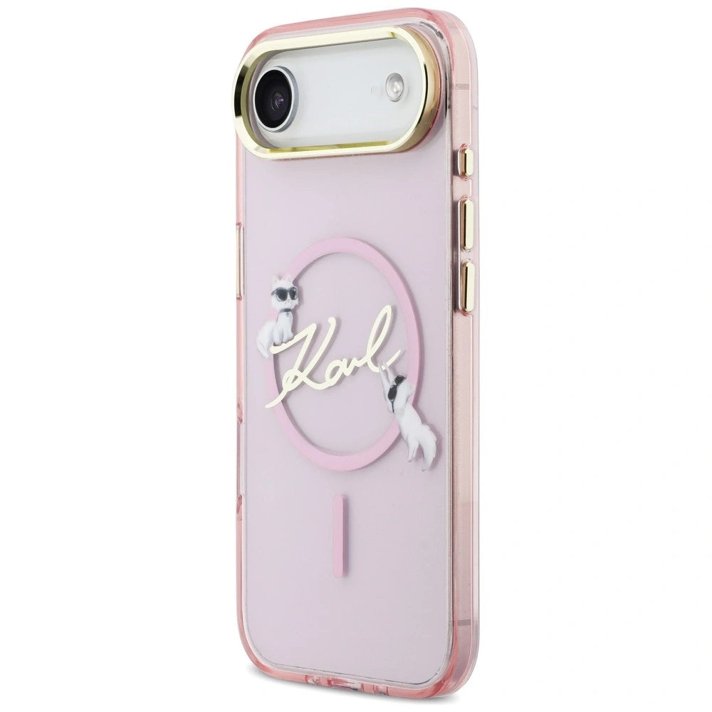 Etui Karl Lagerfeld IML Choupettes Karl Script Logo na iPhone Air - różowe – zdjęcie 2