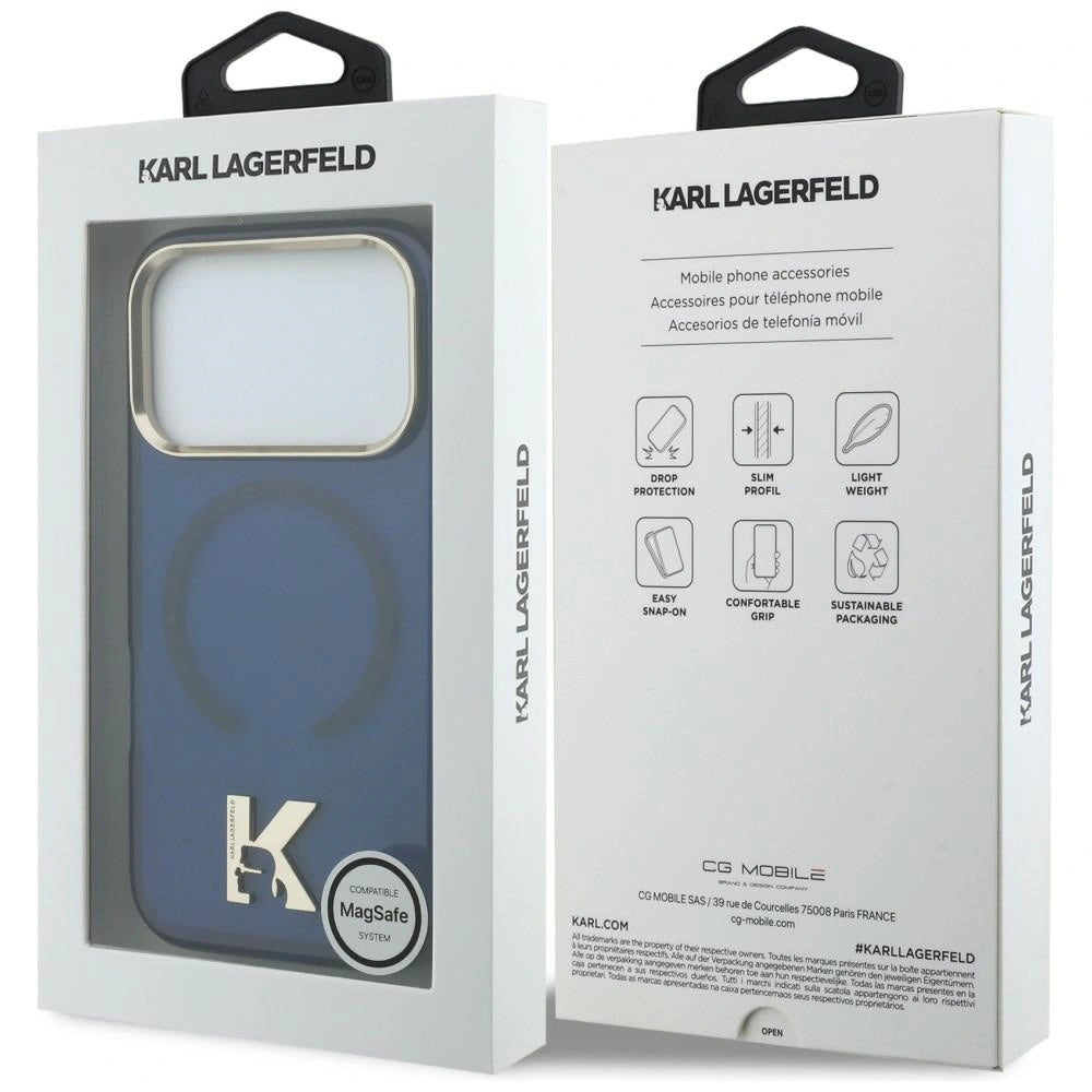 Etui Karl Lagerfeld IML K Head Logo MagSafe na iPhone 17 Pro - niebieskie – zdjęcie 8