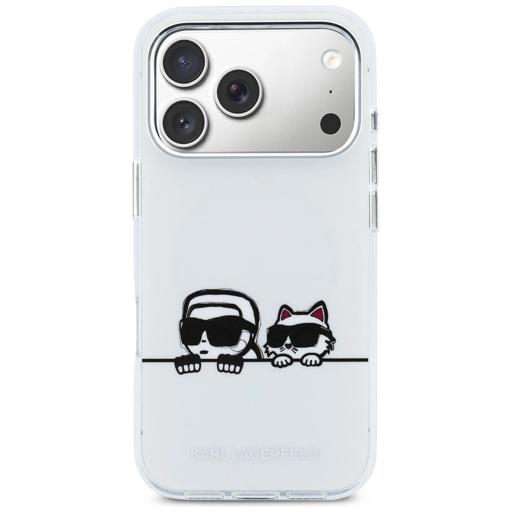 Etui Karl Lagerfeld IML Karl & Choupette Peekaboo na iPhone 17 Pro - białe – zdjęcie 3