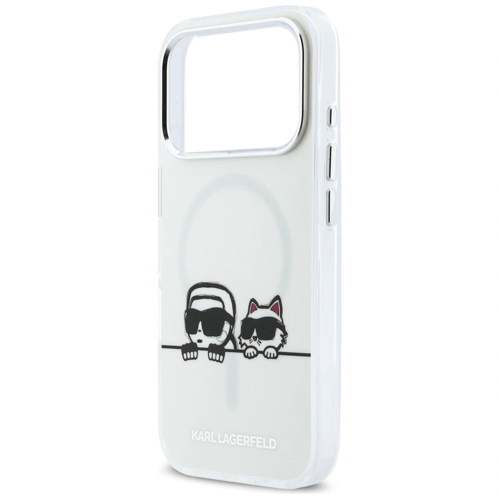 Etui Karl Lagerfeld IML Karl & Choupette Peekaboo na iPhone 17 Pro - białe – zdjęcie 6