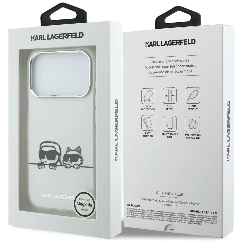 Etui Karl Lagerfeld IML Karl & Choupette Peekaboo na iPhone 17 Pro - białe – zdjęcie 8