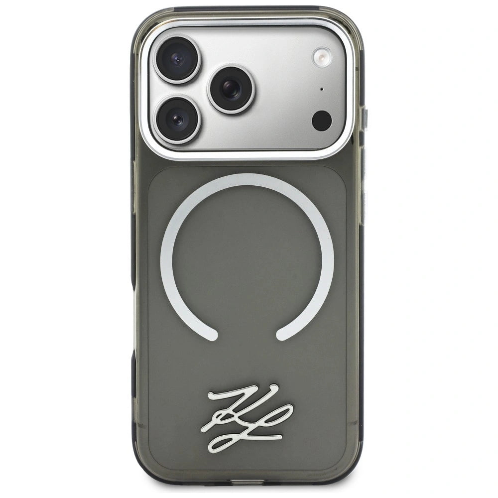Etui Karl Lagerfeld IML KL Script Logo MagSafe na iPhone 17 Pro - czarne – zdjęcie 3