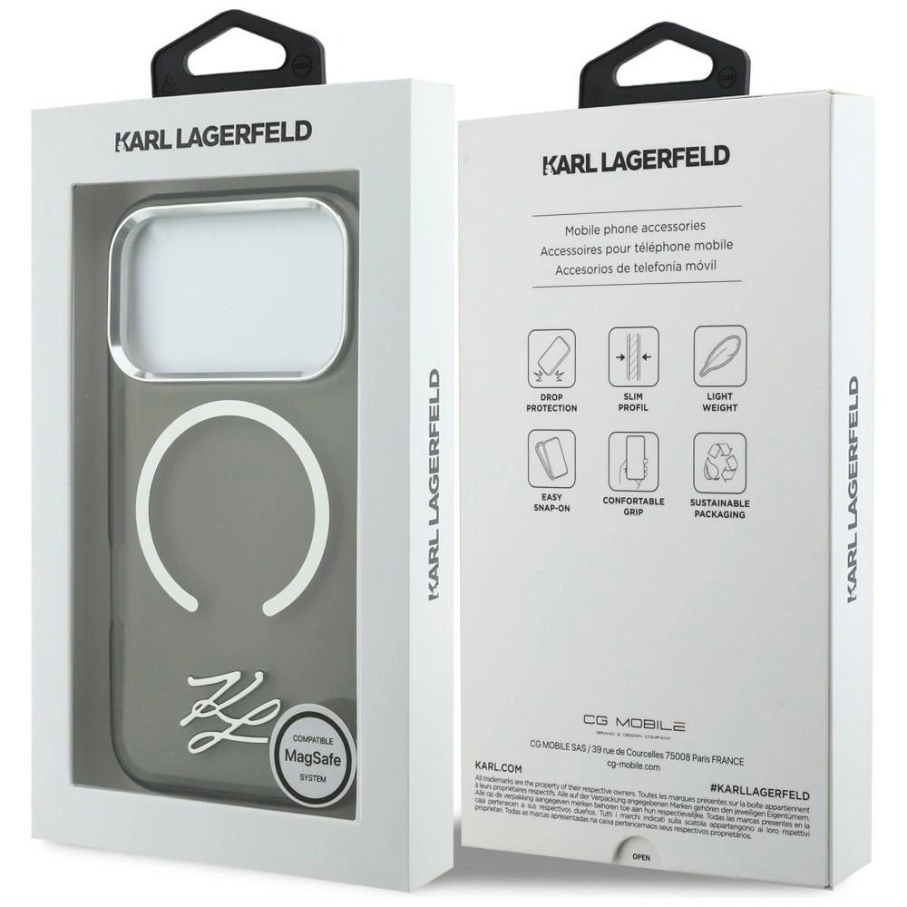 Etui Karl Lagerfeld IML KL Script Logo MagSafe na iPhone 17 Pro - czarne – zdjęcie 8