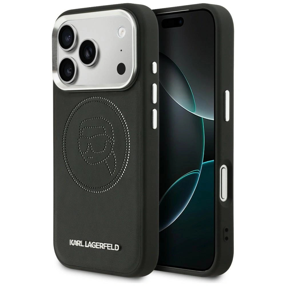 Etui Karl Lagerfeld K Head Point Logo MagSafe na iPhone 17 Pro - czarne