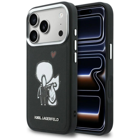 Etui Karl Lagerfeld Karl & Choupette Back na iPhone 17 Pro Max - czarne