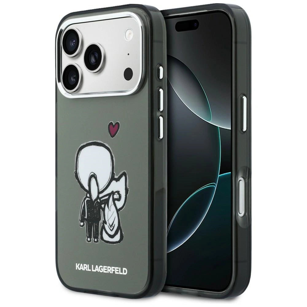 Etui Karl Lagerfeld Karl & Choupette Back na iPhone 17 Pro Max - czarne