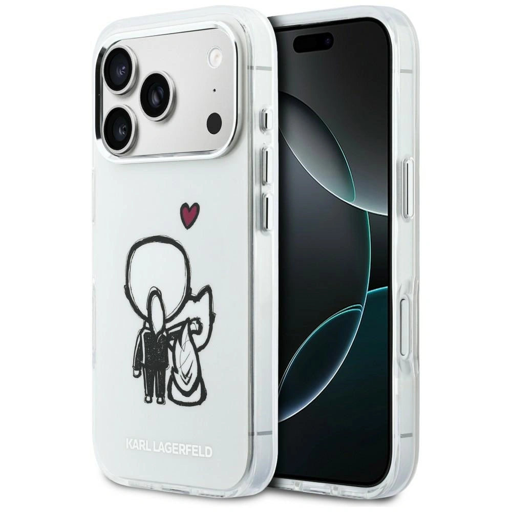 Etui Karl Lagerfeld Karl & Choupette Back na iPhone 17 Pro - przezroczyste