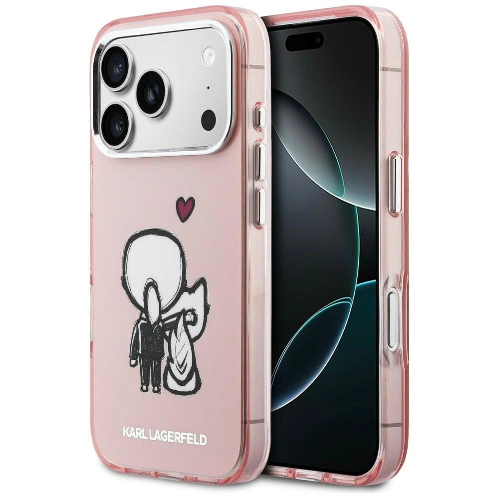 Etui Karl Lagerfeld Karl & Choupette Back MagSafe na iPhone 17 Pro - różowe