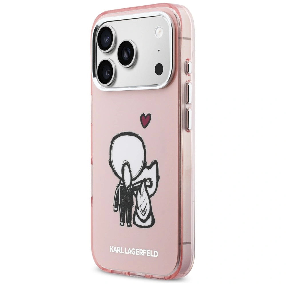Etui Karl Lagerfeld Karl & Choupette Back MagSafe na iPhone 17 Pro - różowe – zdjęcie 2