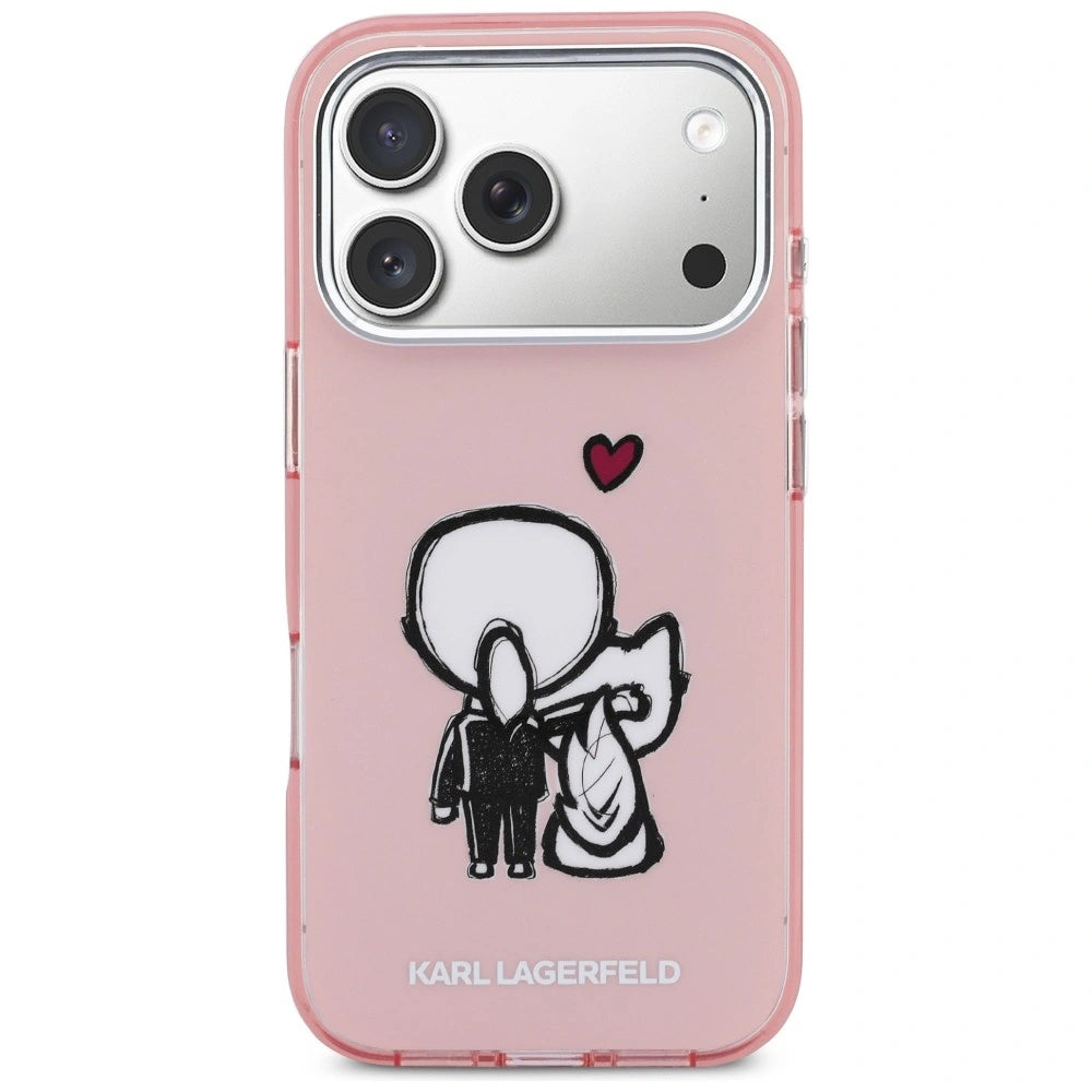 Etui Karl Lagerfeld Karl & Choupette Back MagSafe na iPhone 17 Pro - różowe – zdjęcie 3