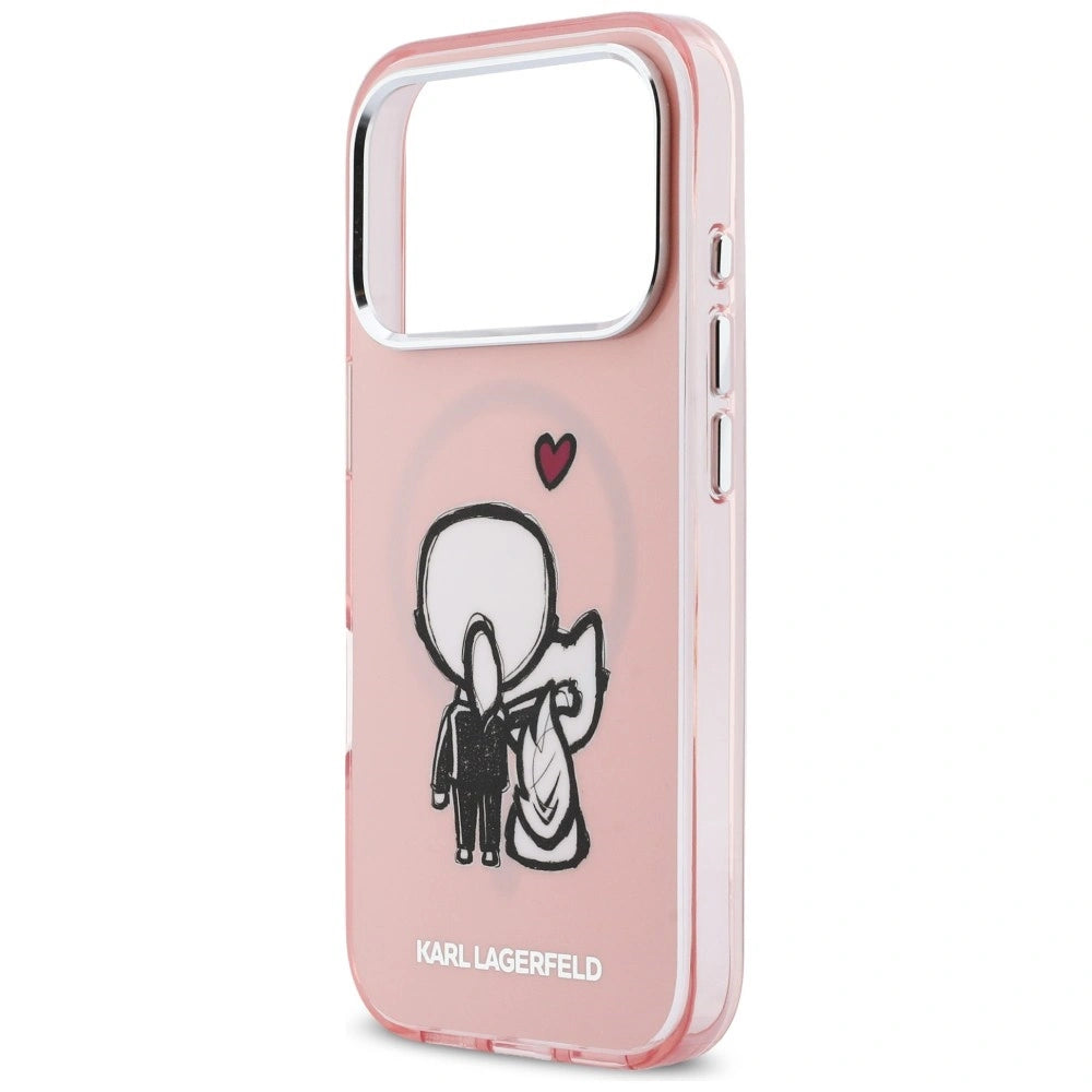 Etui Karl Lagerfeld Karl & Choupette Back MagSafe na iPhone 17 Pro - różowe – zdjęcie 6