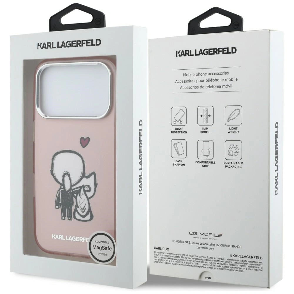 Etui Karl Lagerfeld Karl & Choupette Back MagSafe na iPhone 17 Pro - różowe – zdjęcie 8
