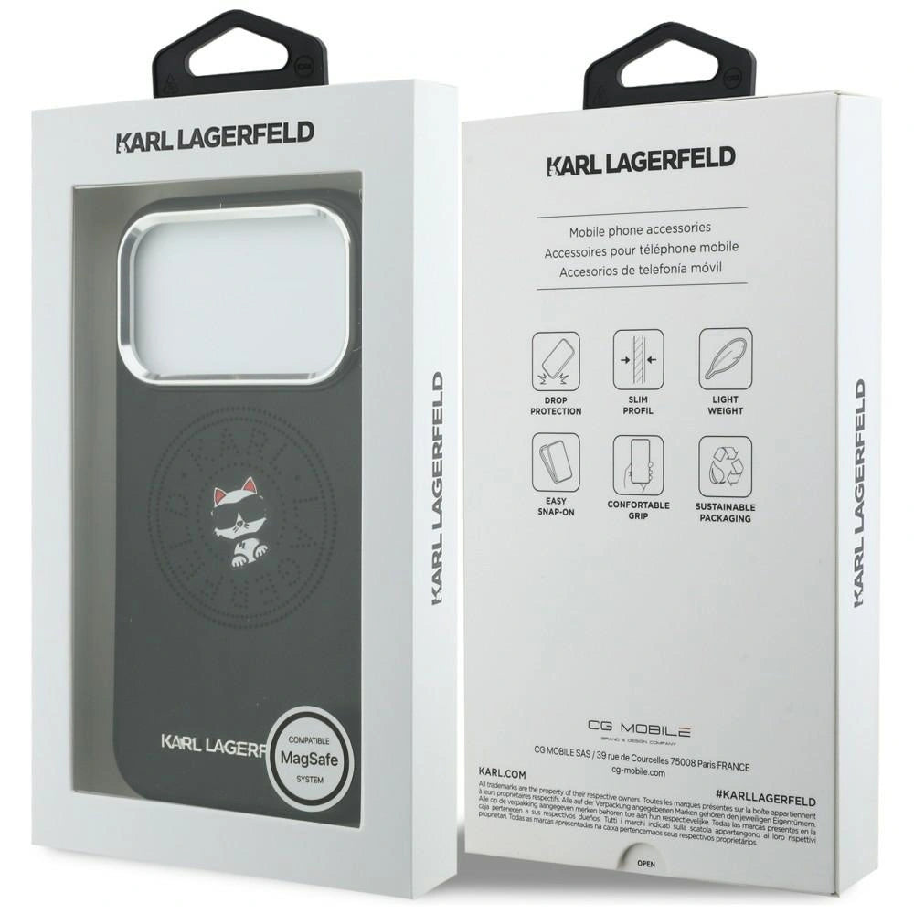 Etui Karl Lagerfeld Point & Choupette Sketch na iPhone 17 Pro - czarne – zdjęcie 8