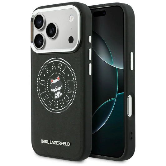 Etui Karl Lagerfeld Point & Choupette Sketch na iPhone 17 Pro Max - czarne