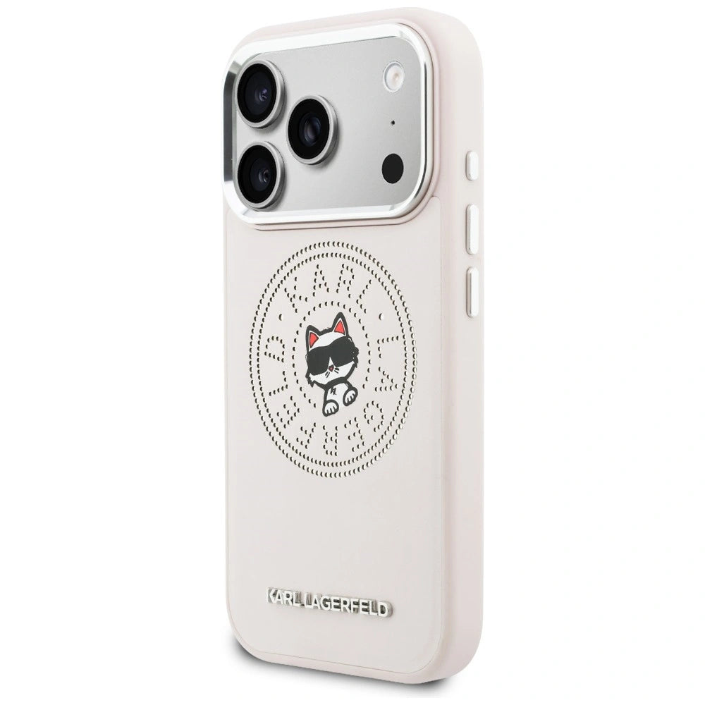 Etui Karl Lagerfeld Point & Choupette Sketch na iPhone 17 Pro Max - różowe – zdjęcie 2