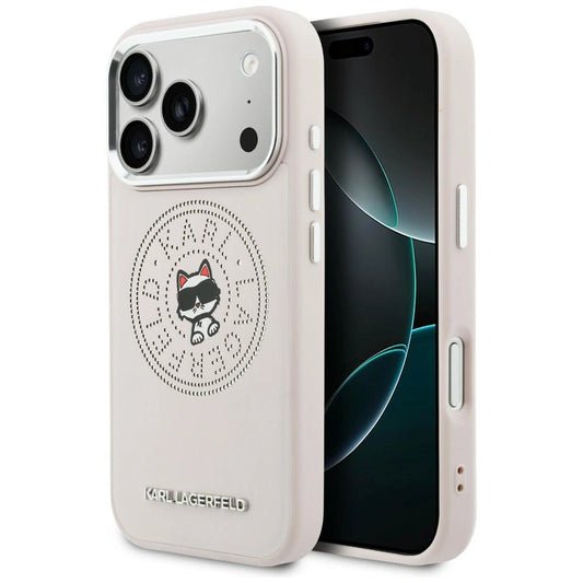 Etui Karl Lagerfeld Point & Choupette Sketch na iPhone 17 Pro - różowe