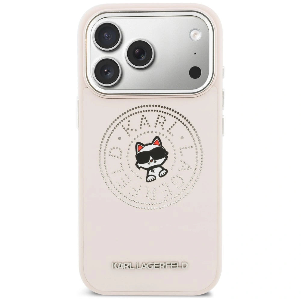 Etui Karl Lagerfeld Point & Choupette Sketch na iPhone 17 Pro - różowe – zdjęcie 3