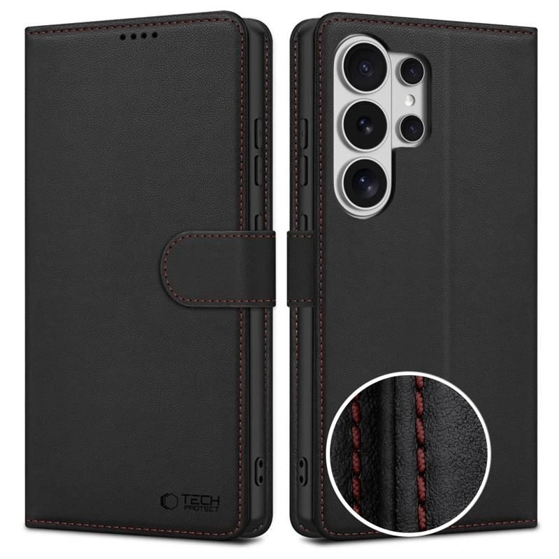 Etui Tech-Protect Wallet na Samsung Galaxy S26 Ultra - czarno-czerwone