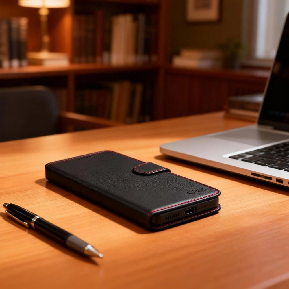 Etui Tech-Protect Wallet na Samsung Galaxy S26 Ultra - czarno-czerwone – zdjęcie 10