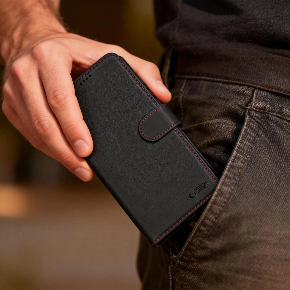 Etui Tech-Protect Wallet na Samsung Galaxy S26 Ultra - czarno-czerwone – zdjęcie 5