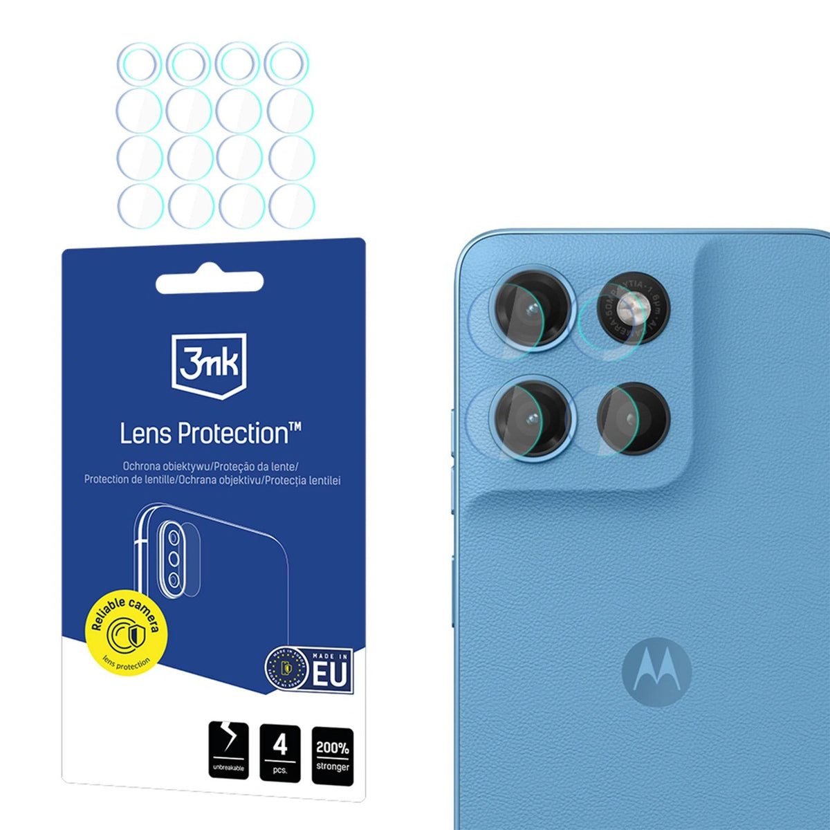 Szkło hybrydowe na obiektyw aparatu 3mk na Motorola Moto G17 / G17 Power