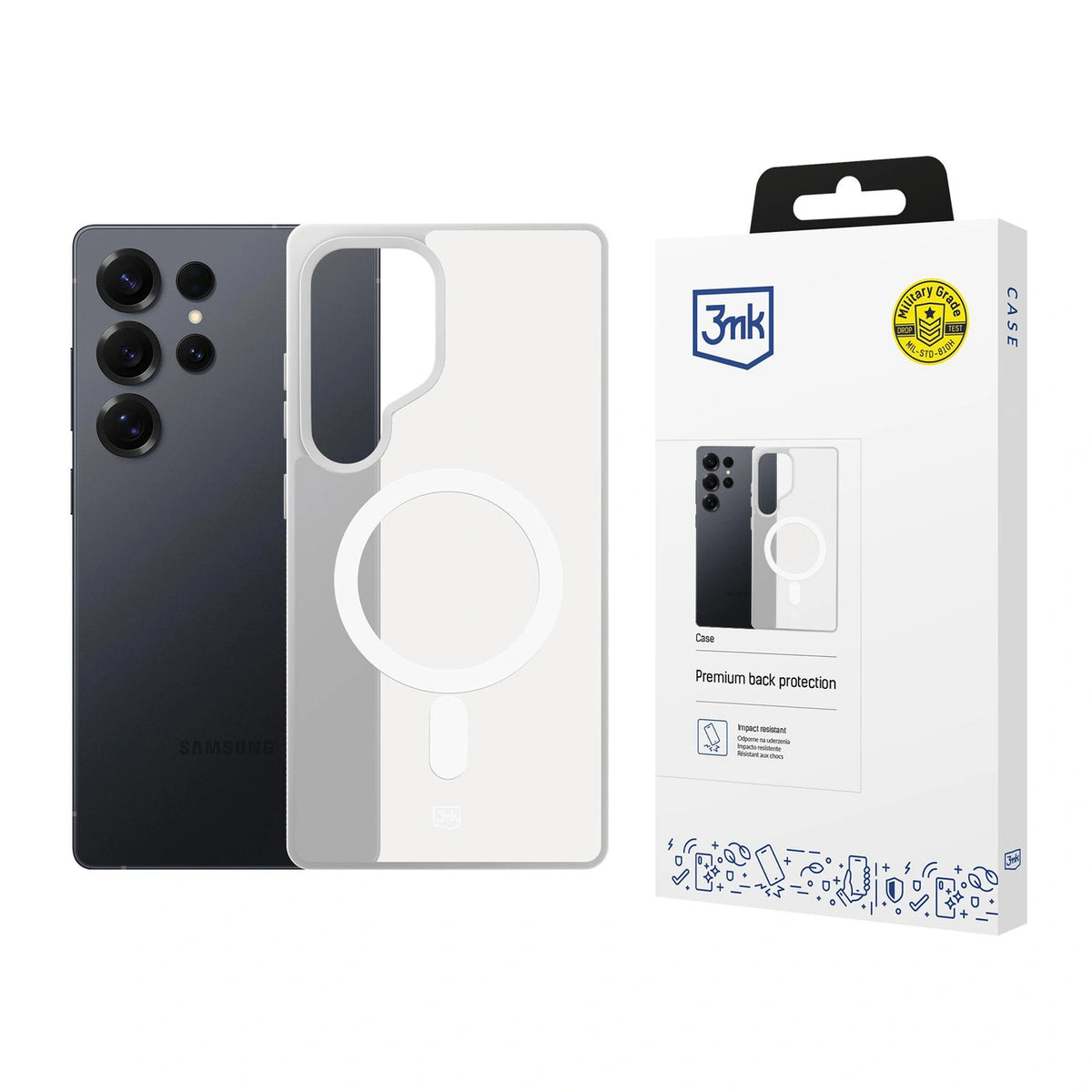 Etui 3mk Smoke MagCase na Samsung Galaxy S25 Ultra - białe-półprzezroczyste
