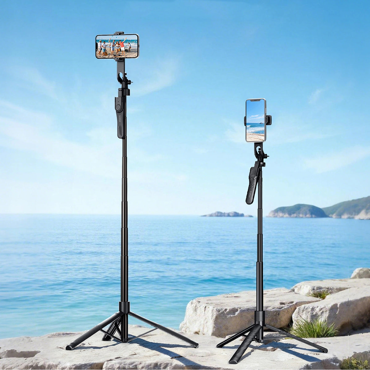 Selfie stick na telefon kamerę aparat z obrotem 360 stopni Bluetooth 5.2 – zdjęcie 3