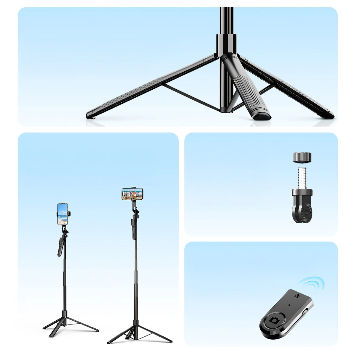 Selfie stick na telefon kamerę aparat z obrotem 360 stopni Bluetooth 5.2 – zdjęcie 4