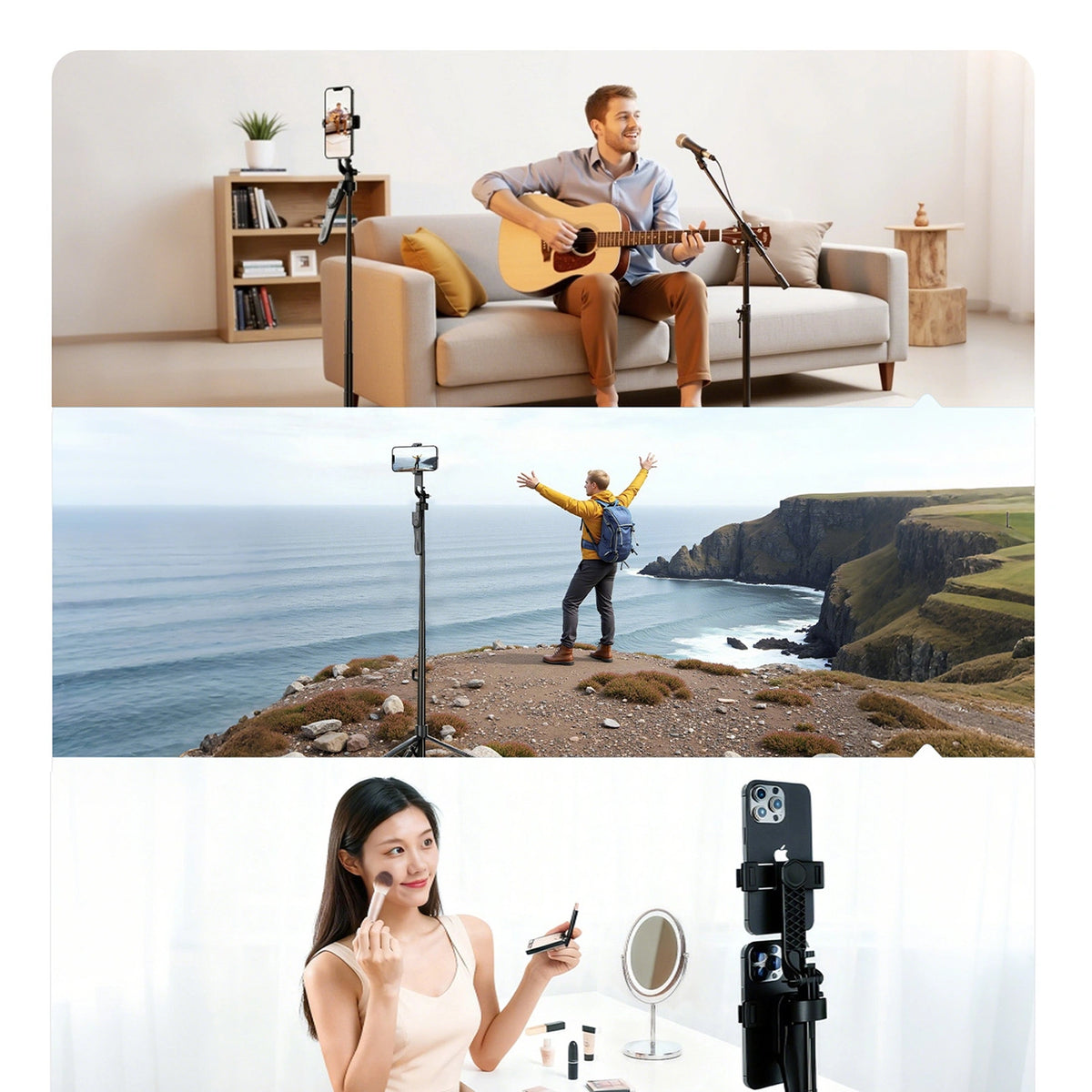 Selfie stick na telefon kamerę aparat z obrotem 360 stopni Bluetooth 5.2 – zdjęcie 8