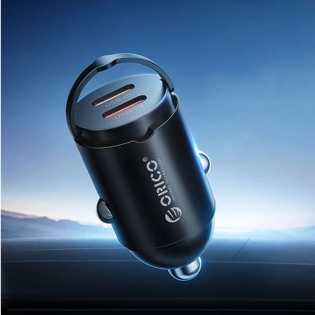 Ładowarka samochodowa Orico MiniRing 30W 2x USB-C - czarna – zdjęcie 3