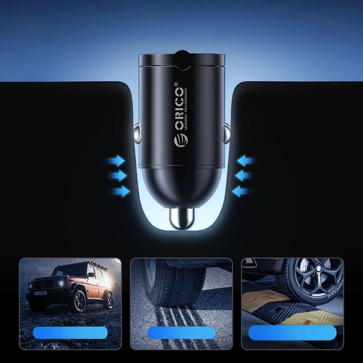 Ładowarka samochodowa Orico MiniRing 30W USB-A + USB-C - czarna – zdjęcie 6